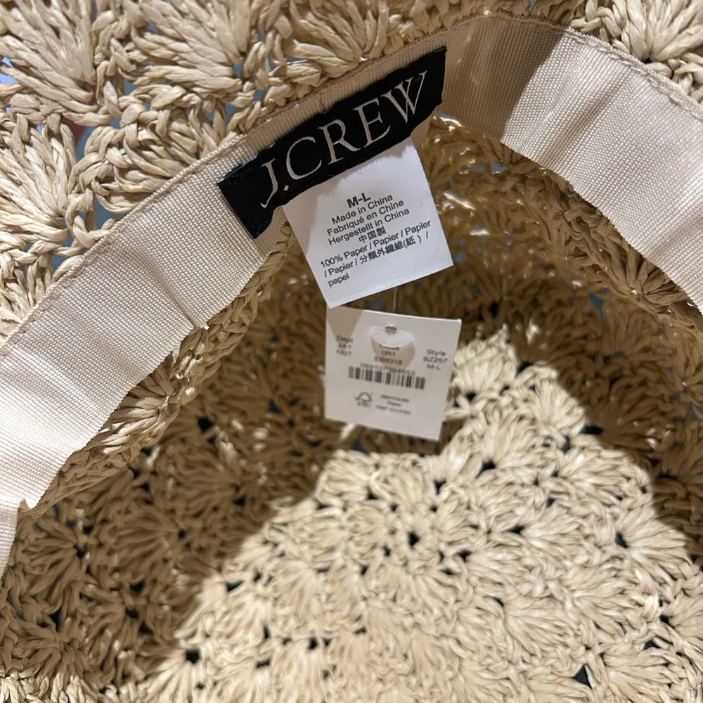 J Crew Crochet-weave faux-raffia bucket hat - Picture 5 of 5